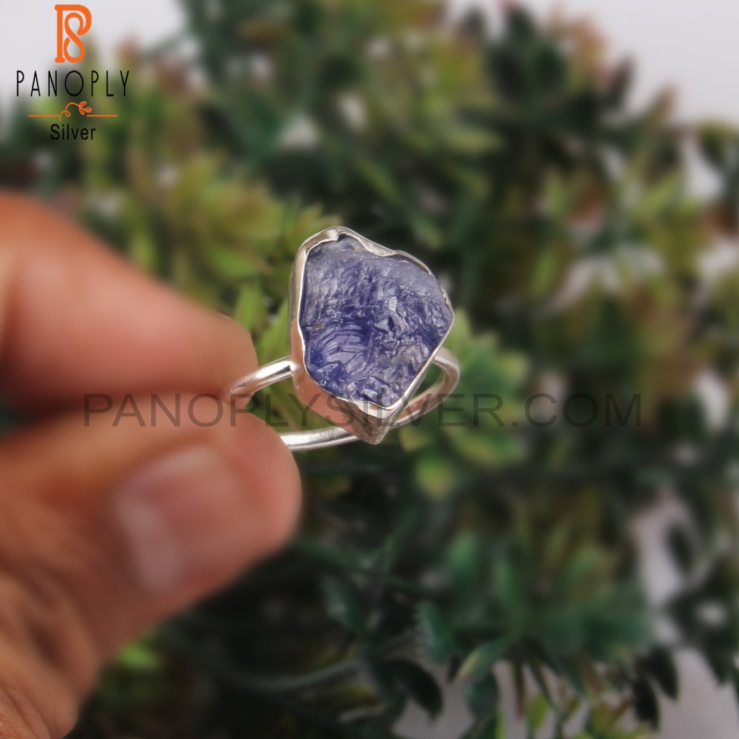 Rough Tanzanite 925 Sterling Silver Simple Ring