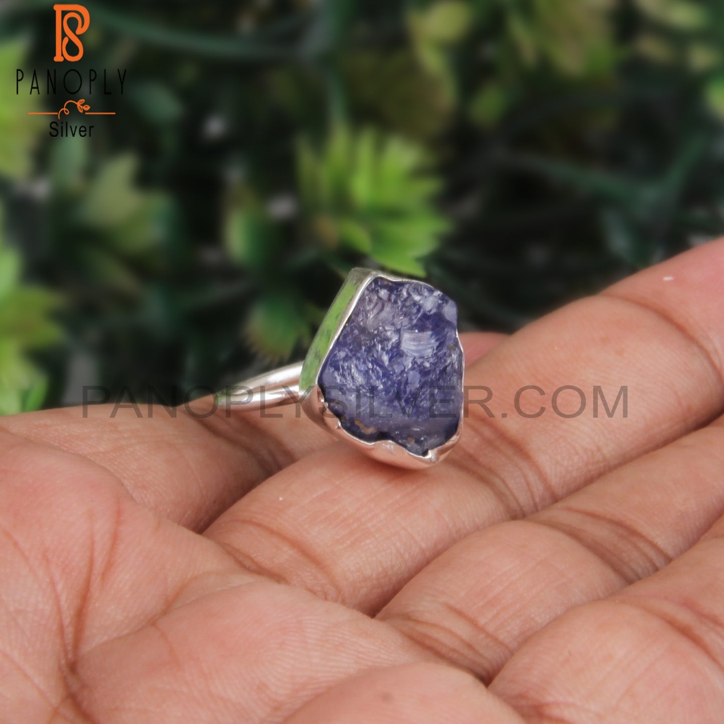 Rough Tanzanite 925 Sterling Silver Simple Ring