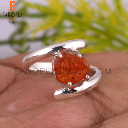 Unique Stackable Carnelian 925 Sterling Silver Ring