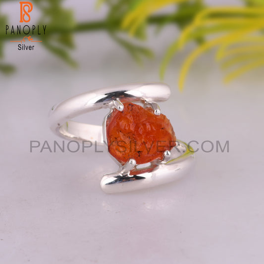 Unique Stackable Carnelian 925 Sterling Silver Ring