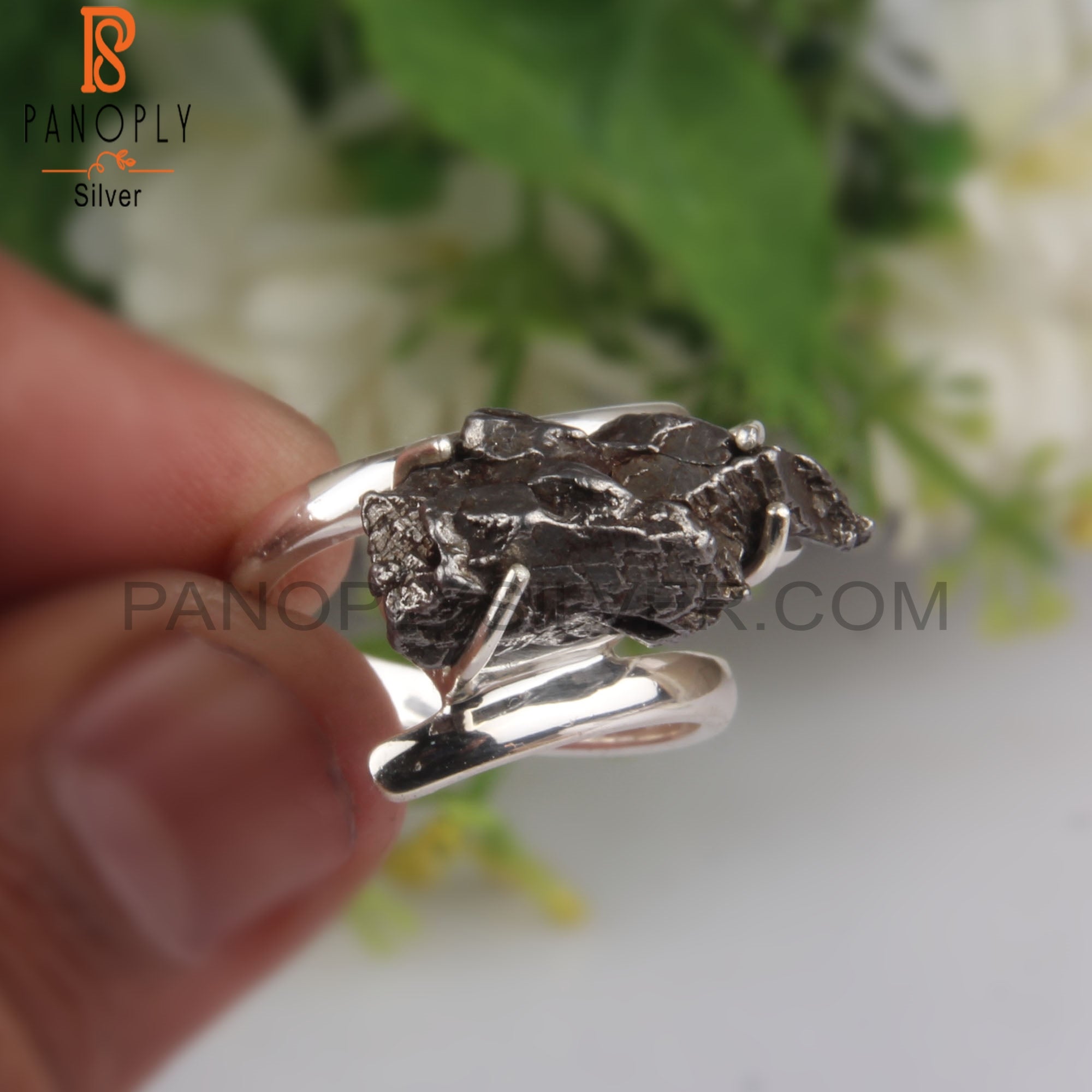 Meteorite Engagement Ring with Branch Design-3153 | Jewelry by Johan -  Jewelry by Johan | Meteorite engagement ring, White sapphire engagement ring,  Engagement rings sapphire