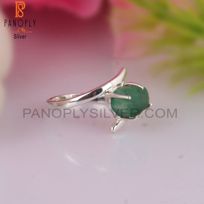 Attractive Emerald Rough 925 Sterling Silver Ring