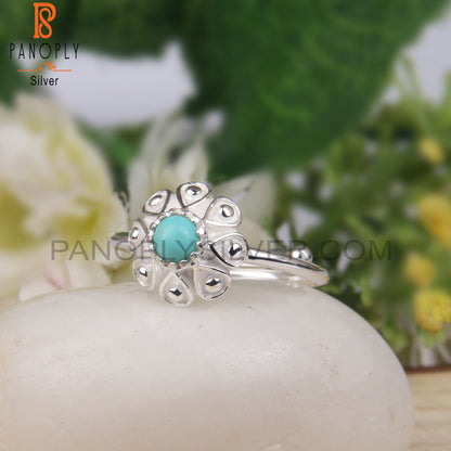 Arizona Turquoise 925 Sterling Silver Flower Ring