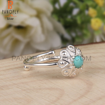 Arizona Turquoise 925 Sterling Silver Flower Ring