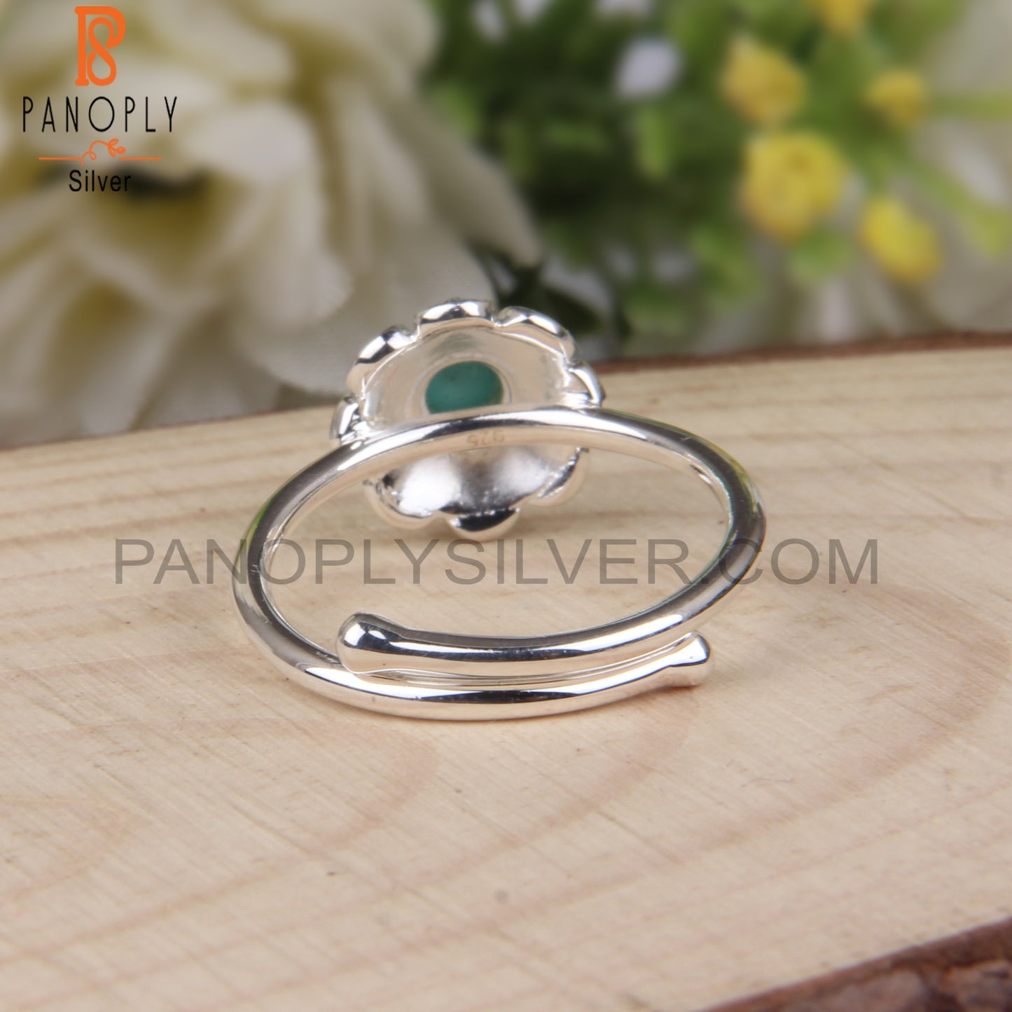 Arizona Turquoise 925 Sterling Silver Flower Ring