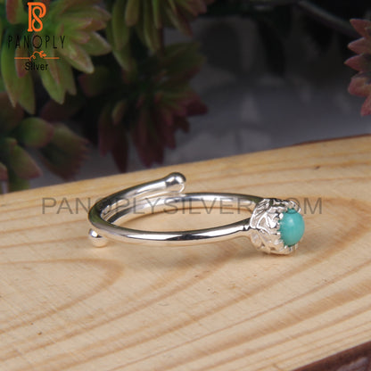 Arizona Turquoise Round Shape 925 Sterling Silver Ring