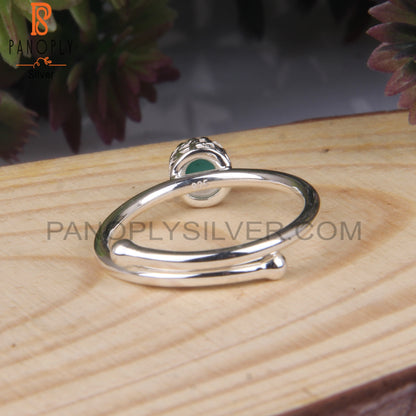 Arizona Turquoise Round Shape 925 Sterling Silver Ring