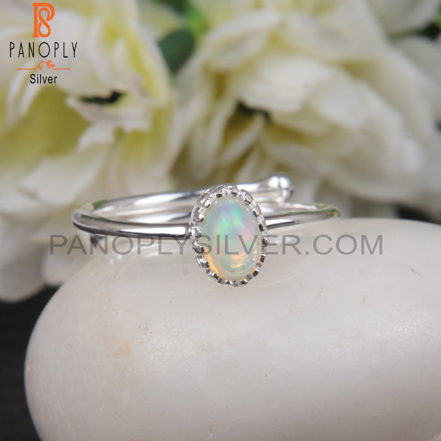 Openable Ethiopian Opal Oval Shape 925 Sterling Silver Ring