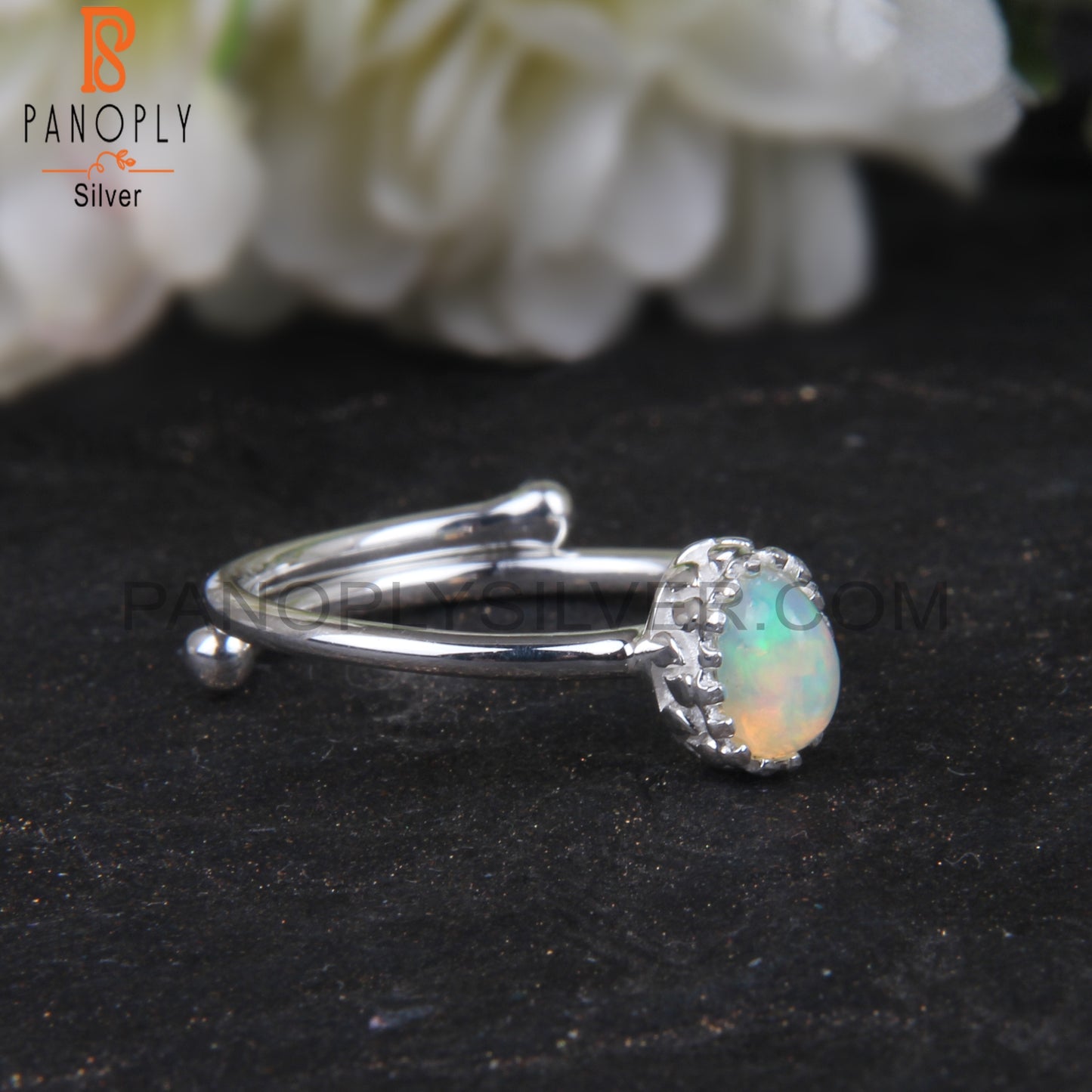 Openable Ethiopian Opal Oval Shape 925 Sterling Silver Ring