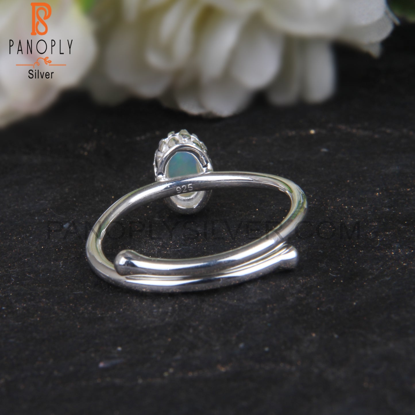 Openable Ethiopian Opal Oval Shape 925 Sterling Silver Ring