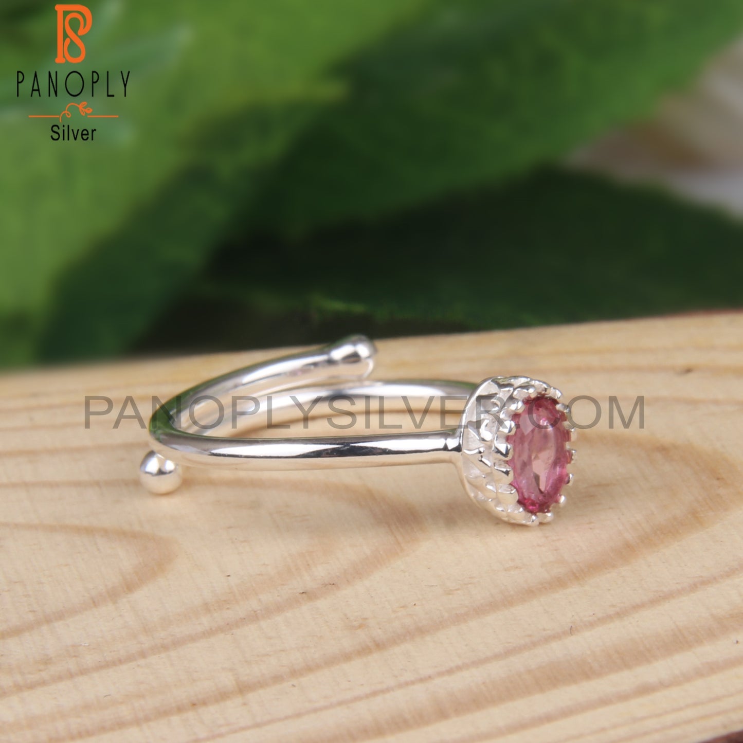 Pink Topaz Oval Shape 925 Sterling Silver Women Ring