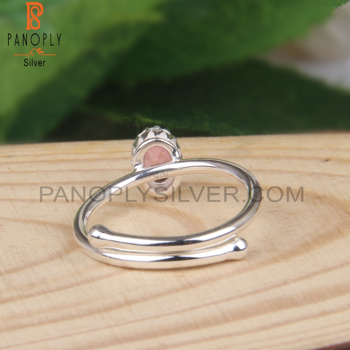 Pink Topaz Oval Shape 925 Sterling Silver Women Ring