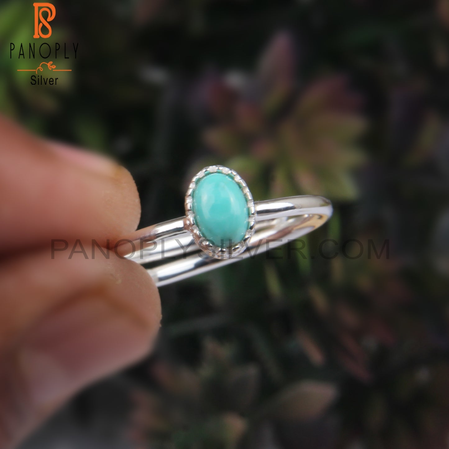 Arizona Turquoise Oval Shape 925 Sterling Silver Blue Ring