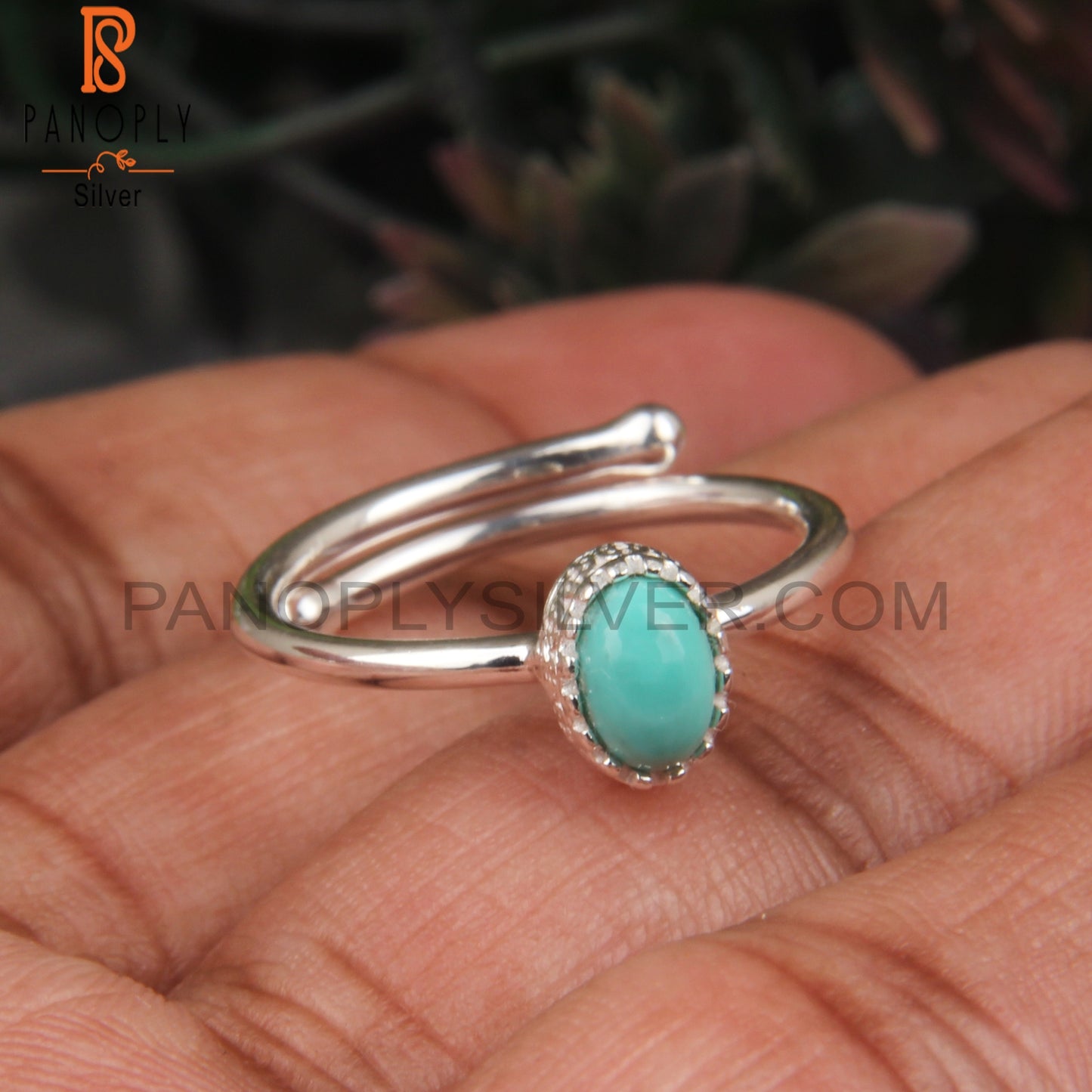 Arizona Turquoise Oval Shape 925 Sterling Silver Blue Ring