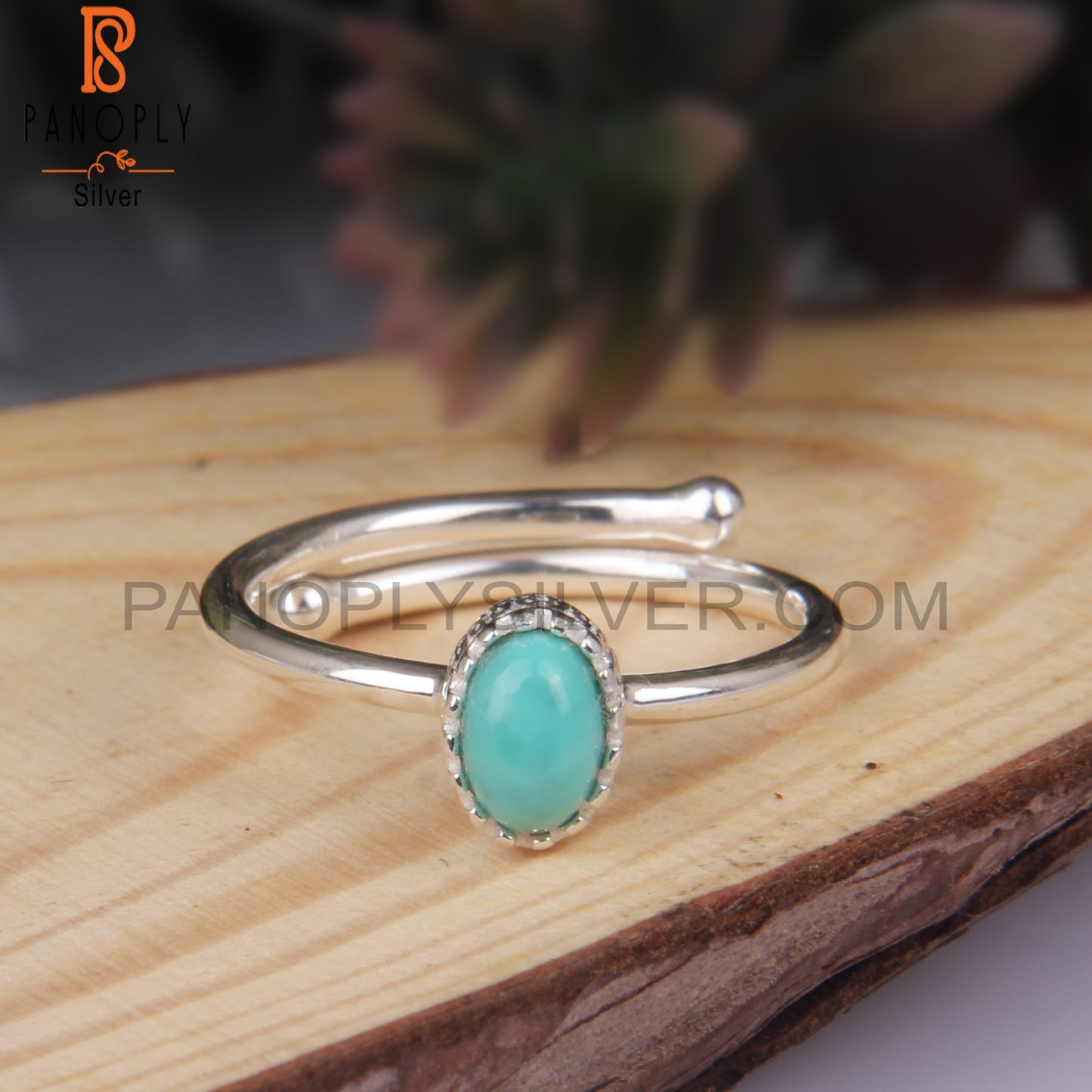 Arizona Turquoise Oval Shape 925 Sterling Silver Blue Ring