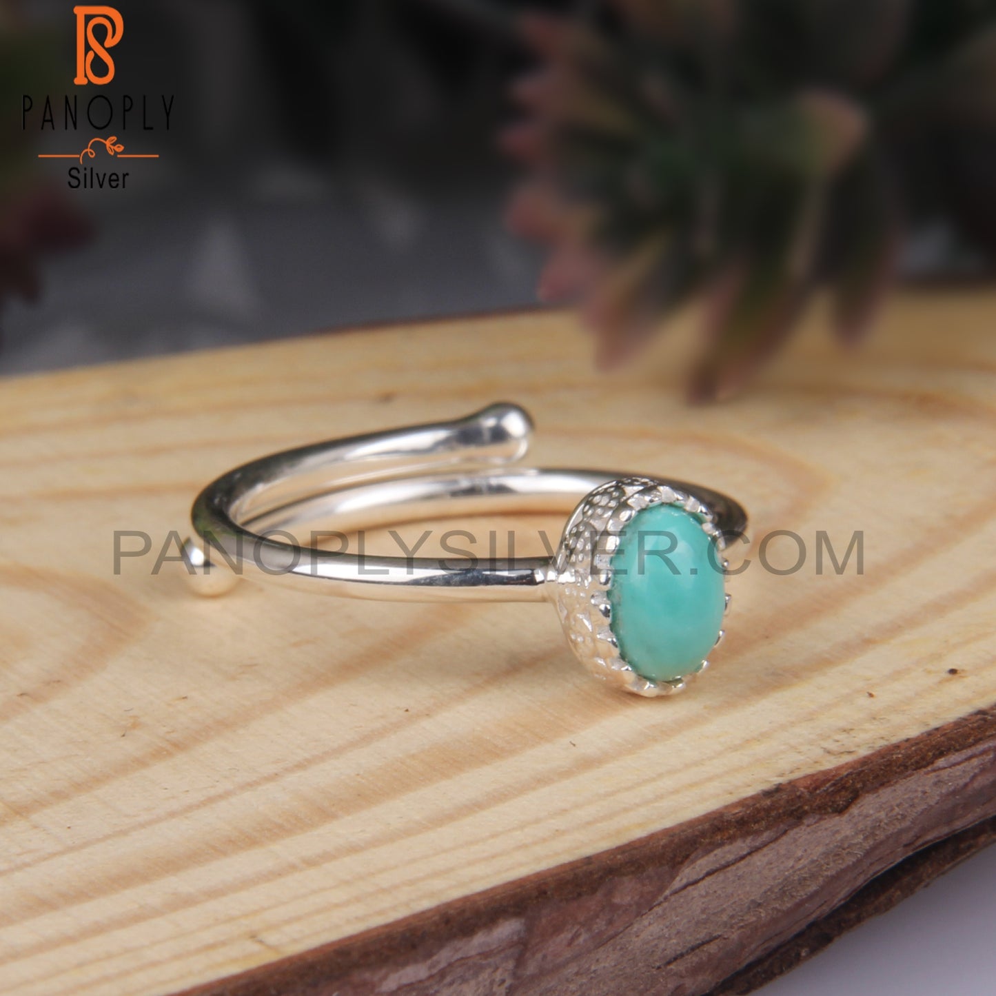 Arizona Turquoise Oval Shape 925 Sterling Silver Blue Ring