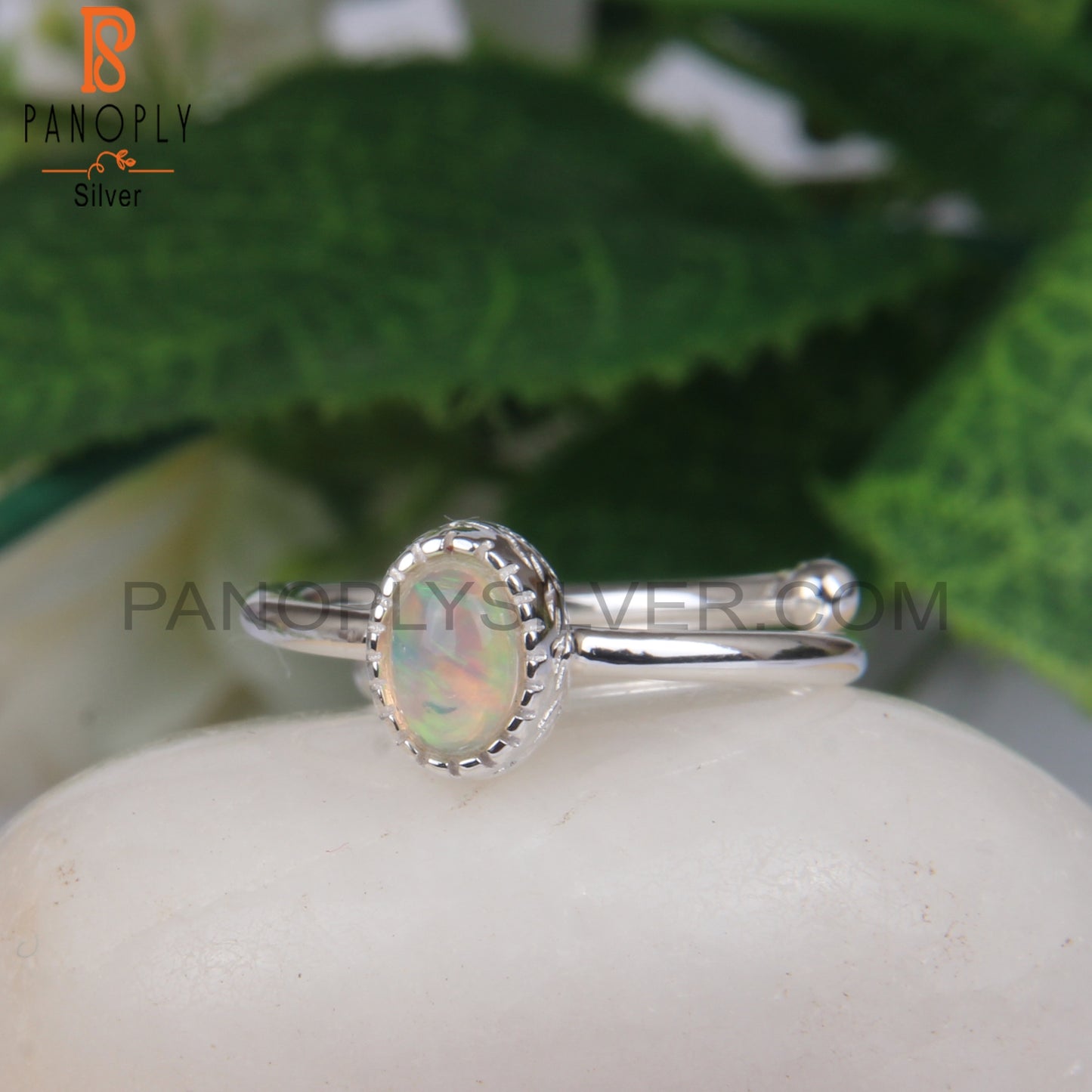Ethiopian Opal Oval Shape 925 Sterling Silver Cute Gift Ring