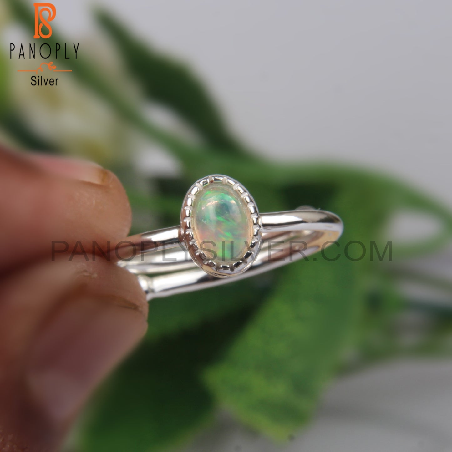Ethiopian Opal Oval Shape 925 Sterling Silver Cute Gift Ring