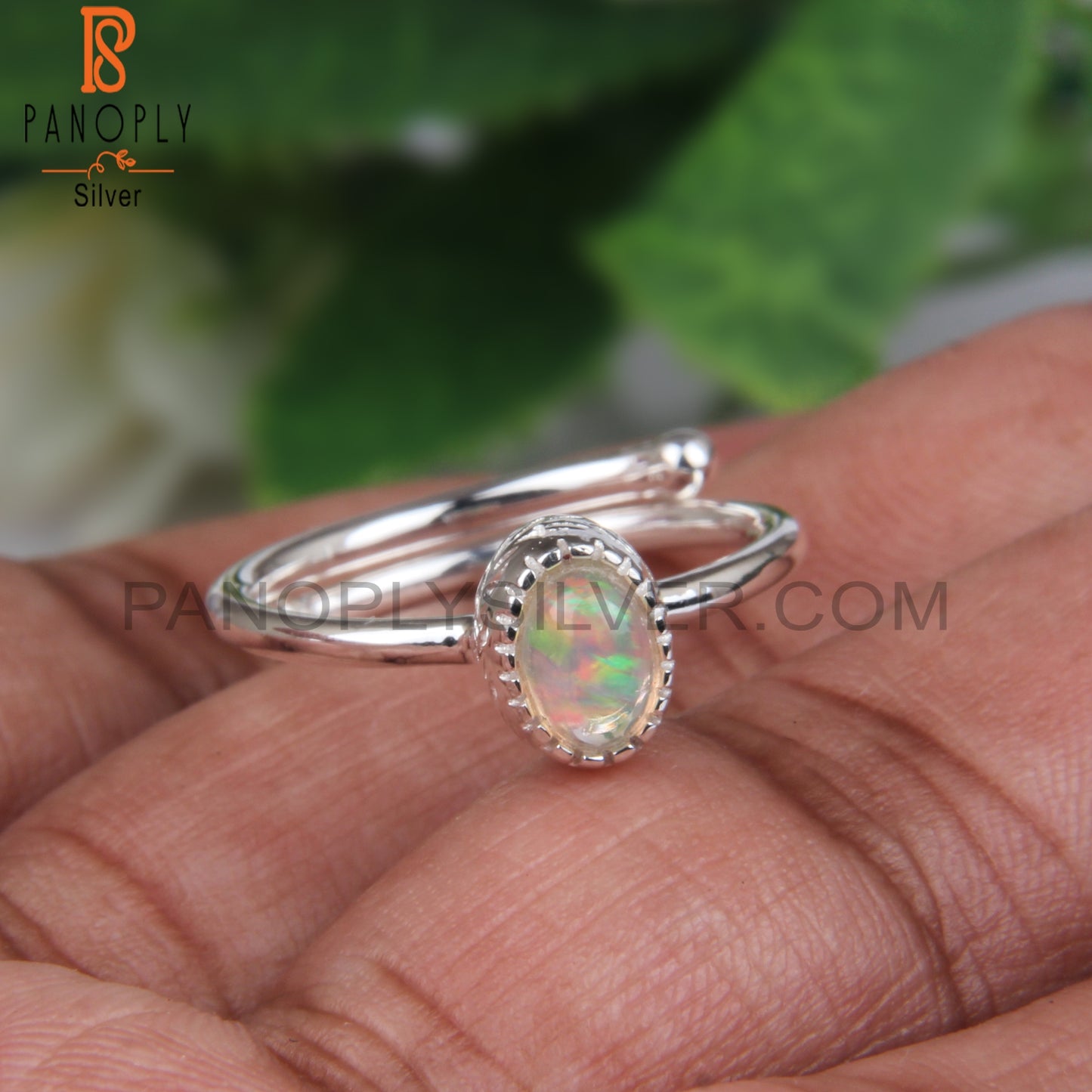 Ethiopian Opal Oval Shape 925 Sterling Silver Cute Gift Ring