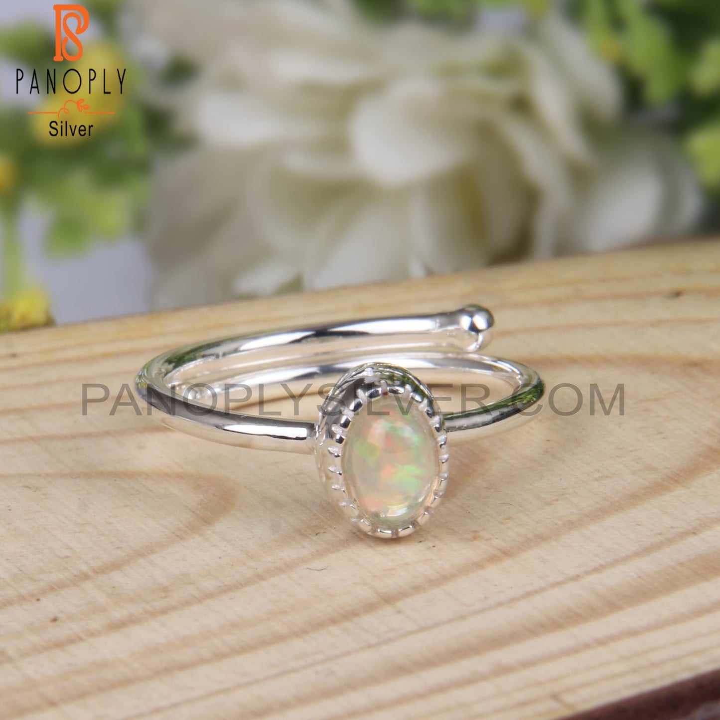 Ethiopian Opal Oval Shape 925 Sterling Silver Cute Gift Ring