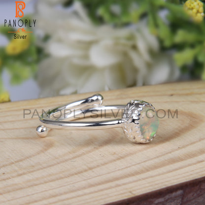 Ethiopian Opal Oval Shape 925 Sterling Silver Cute Gift Ring
