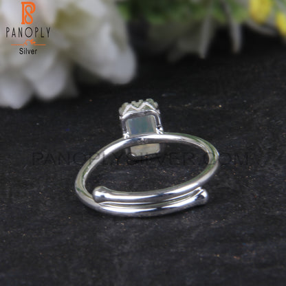 Ethiopian Opal Beguette 925 Sterling Silver Ring