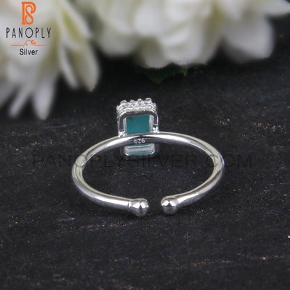 Arizona Turquoise Beguette 925 Silver Brithstone Ring