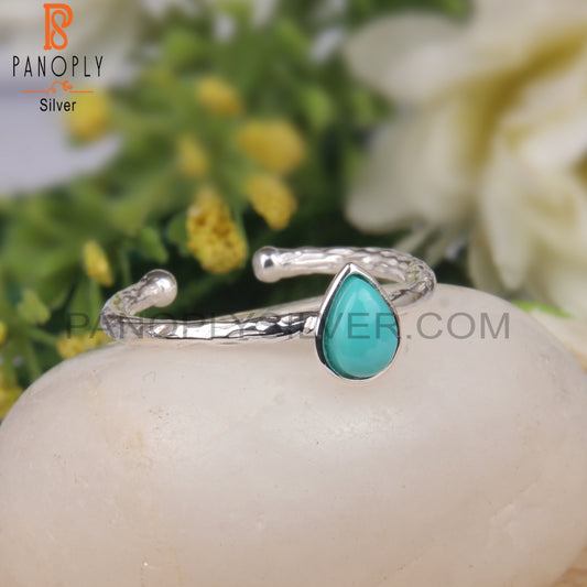 Handmade Arizona Turquoise Pear Shape 925 Sterling Silver Ring