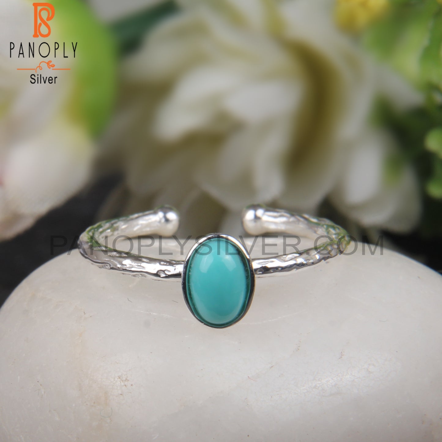 Arizona Turquoise Oval 925 Sterling Silver Adjustable Ring