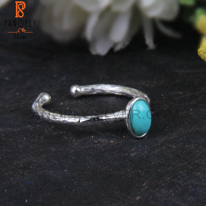 Arizona Turquoise Oval 925 Sterling Silver Adjustable Ring