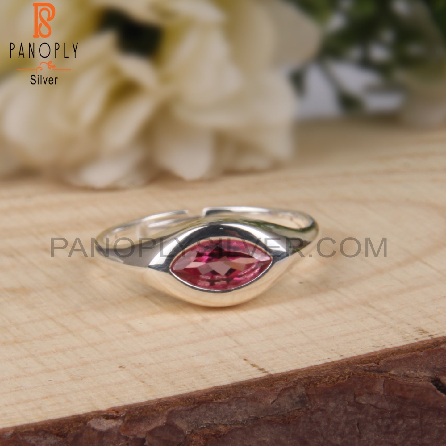 Pink Topaz Marquise 925 Sterling Silver Ring