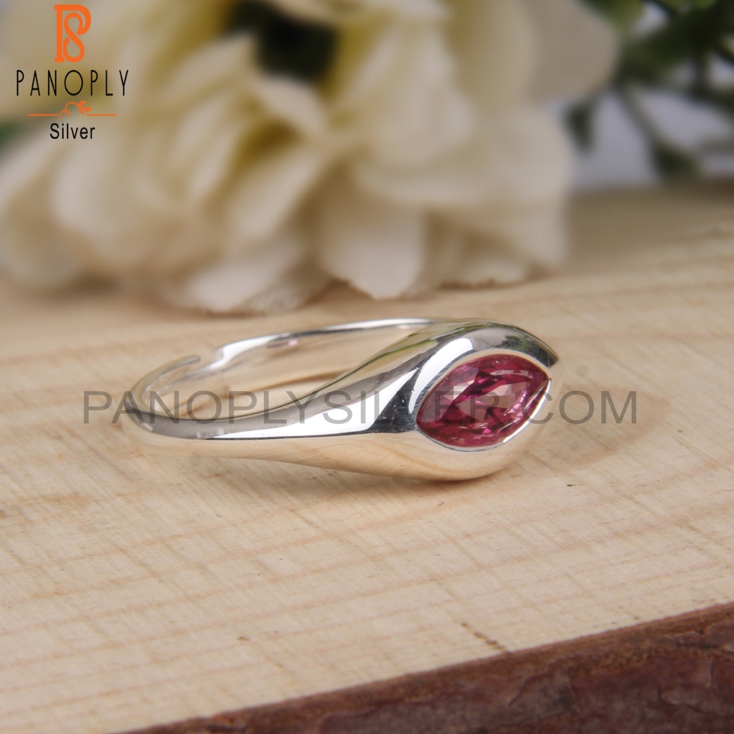 Pink Topaz Marquise 925 Sterling Silver Ring
