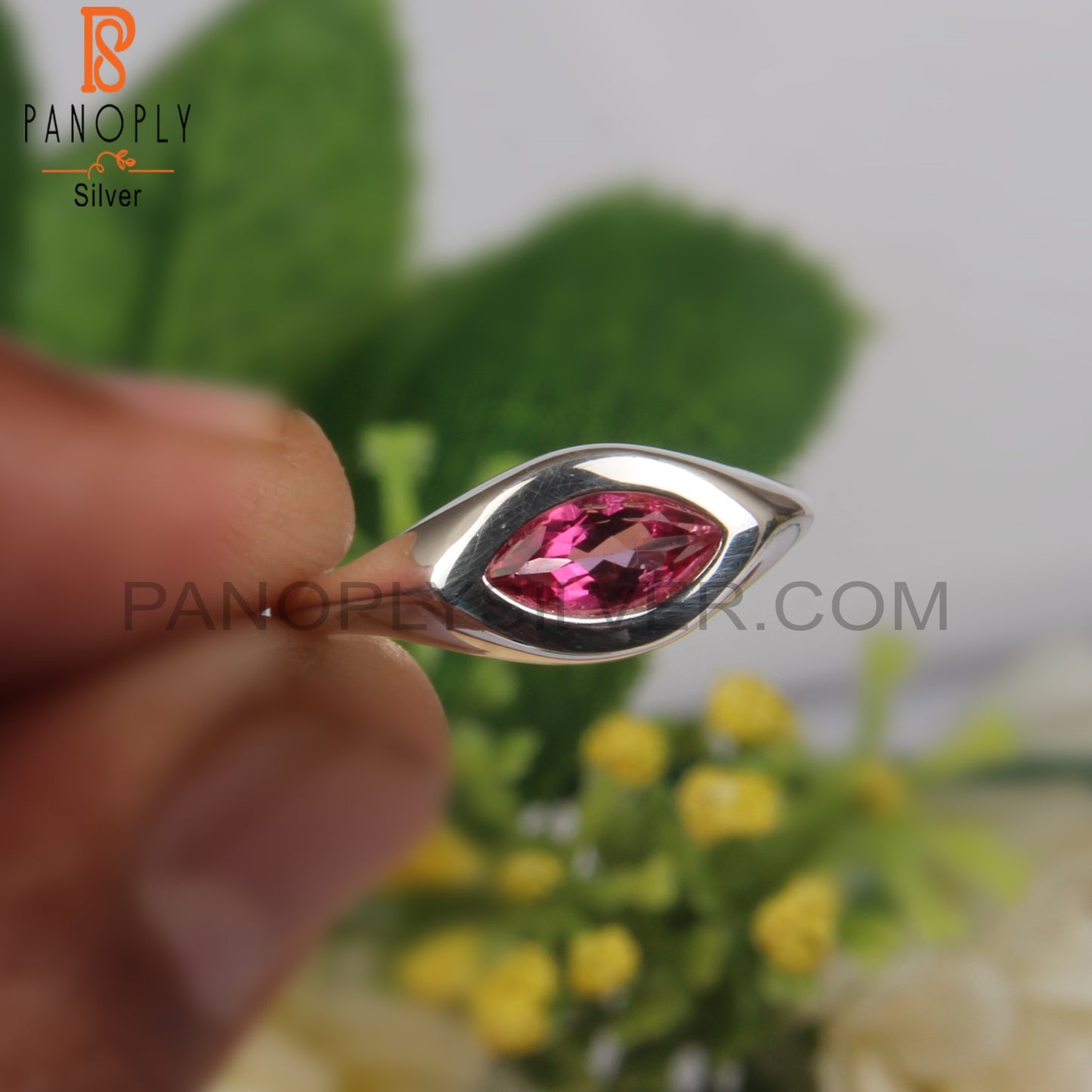Pink Topaz Marquise 925 Sterling Silver Ring