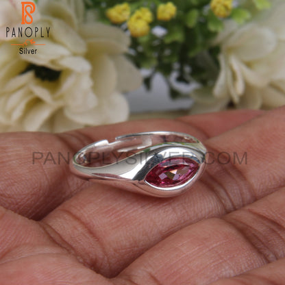 Pink Topaz Marquise 925 Sterling Silver Ring
