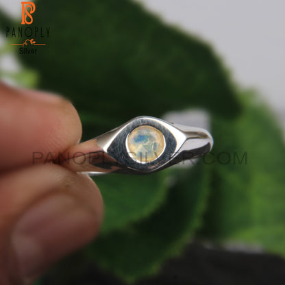 Ethiopian Opal Eye 925 Sterling Silver Wedding Ring For Her