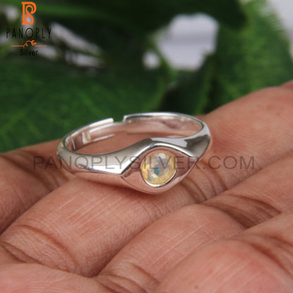 Ethiopian Opal Eye 925 Sterling Silver Wedding Ring For Her