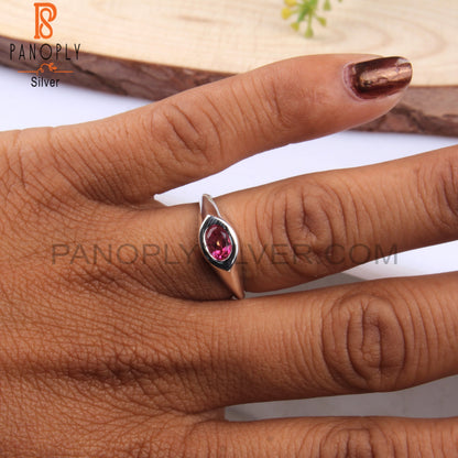 Oval Shape Pink Topaz 925 Silver Ring