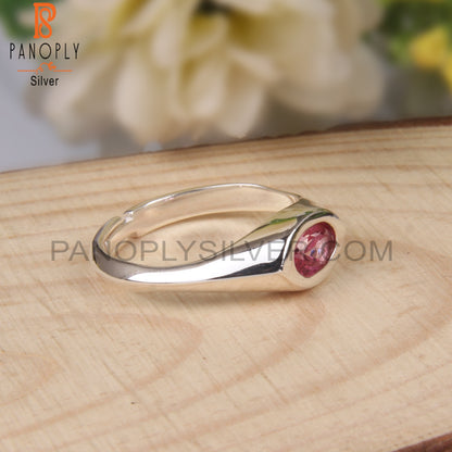 Oval Shape Pink Topaz 925 Silver Ring