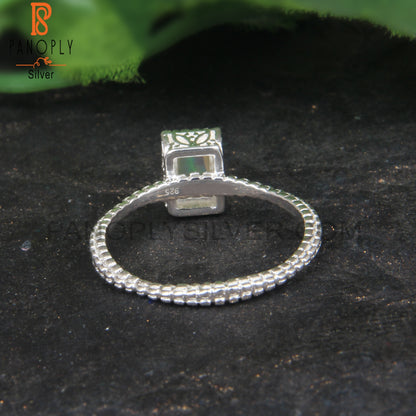 Ethiopian Opal Baguette Shape 925 Sterling Silver Stylish Ring