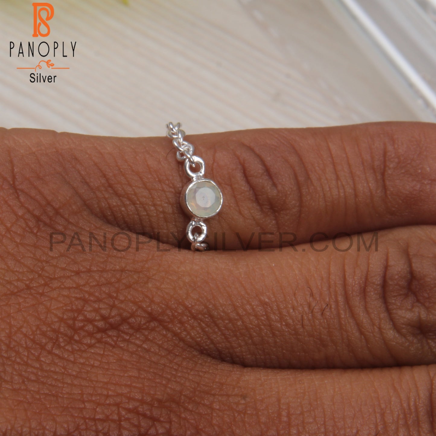 Ethiopian Opal Round Shape Stone 925 Stamp Silver Fashion Ring
