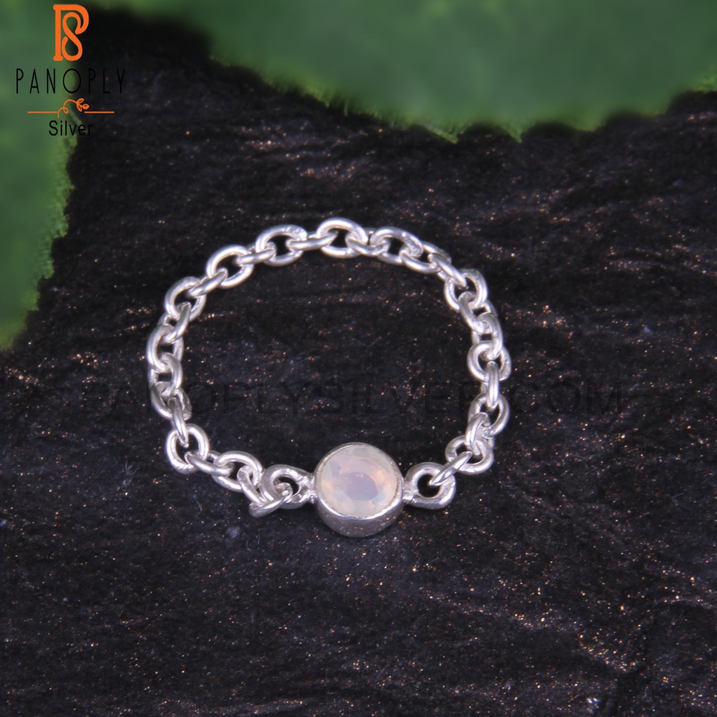 Ethiopian Opal Round Shape Stone 925 Stamp Silver Fashion Ring