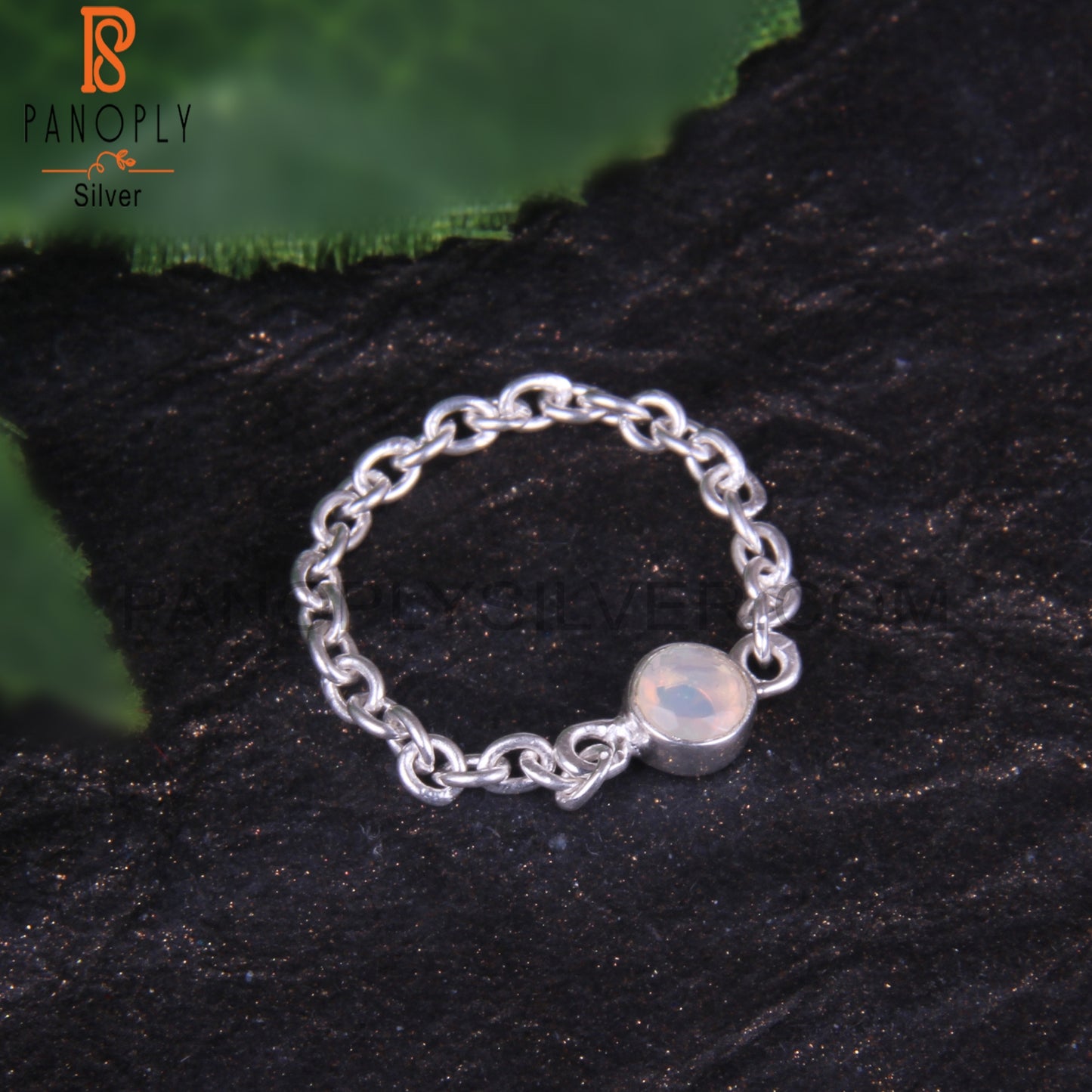 Ethiopian Opal Round Shape Stone 925 Stamp Silver Fashion Ring
