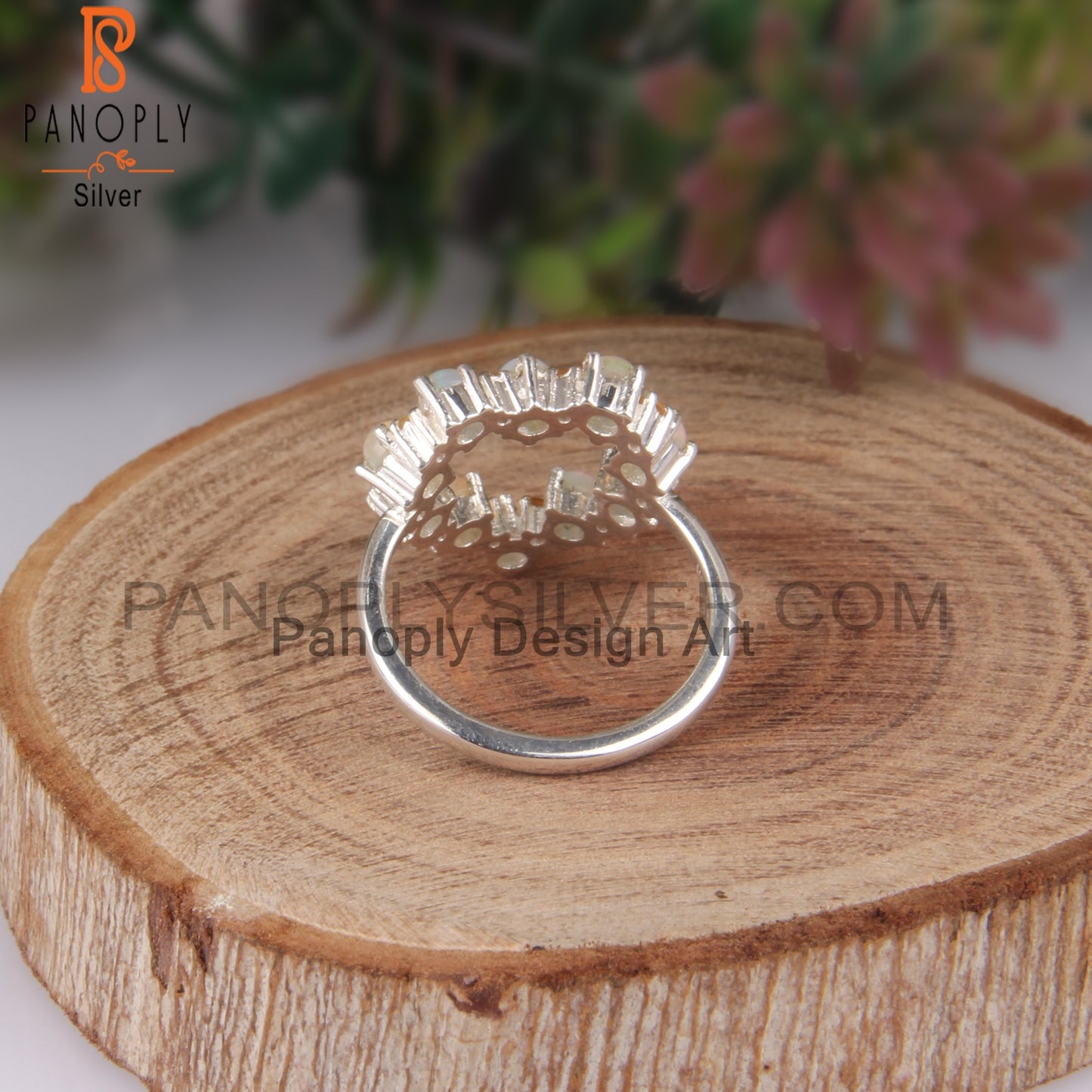 Citrine & Ethiopian Opal 925 Sterling Silver Heart Ring