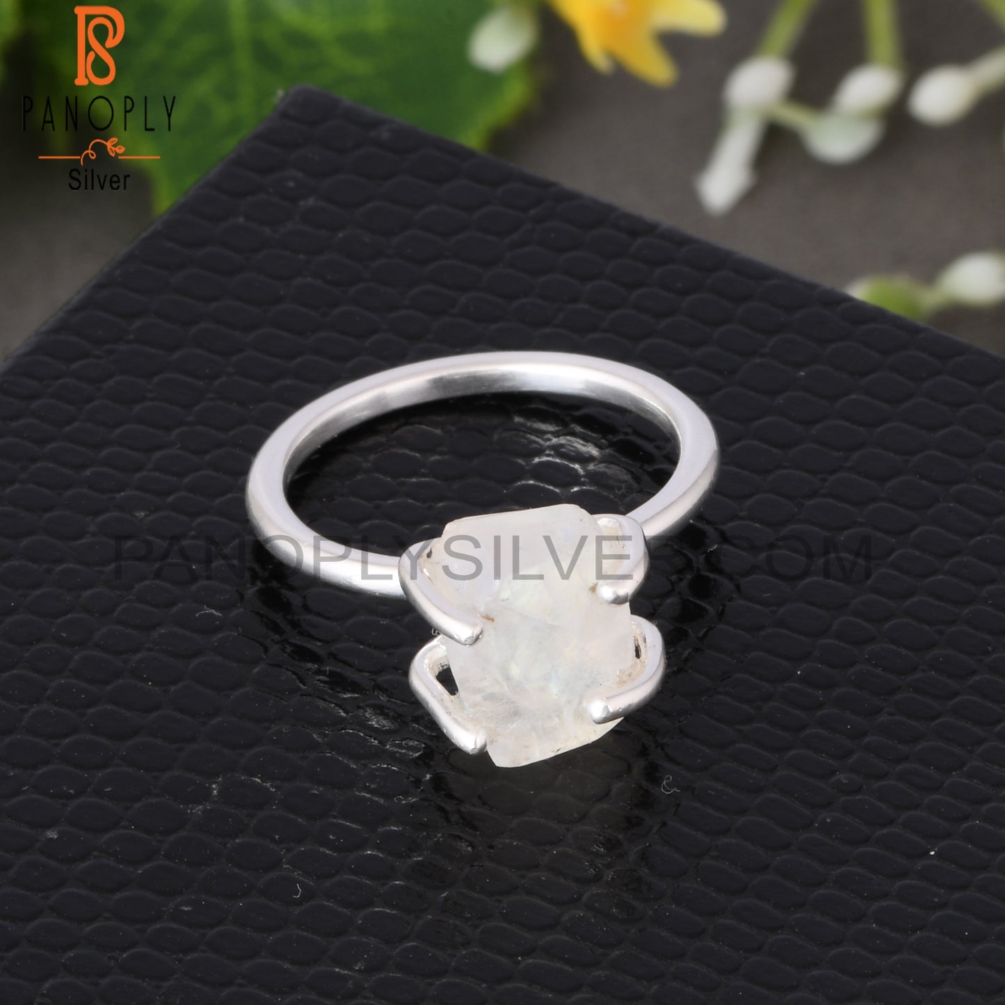 Rainbow Moonstone 925 Sterling Silver Ring