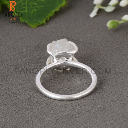 Rainbow Moonstone 925 Sterling Silver Ring