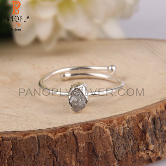Diamond Rough 925 Sterling Silver Open Pretty Ring