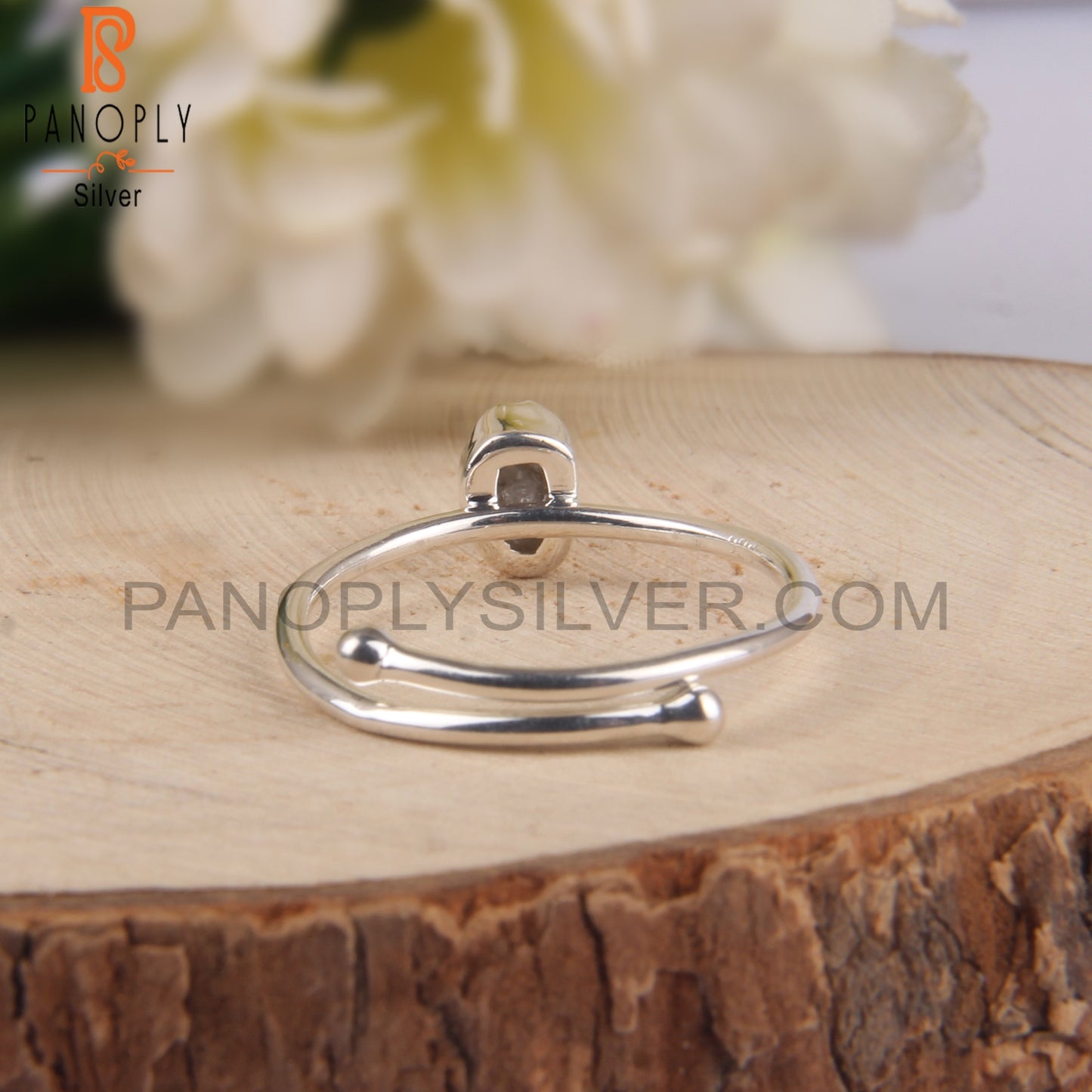Diamond Rough 925 Sterling Silver Open Pretty Ring