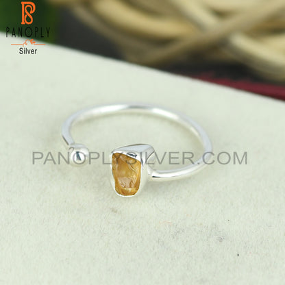 Citrine Rough 925 Sterling Silver Ring