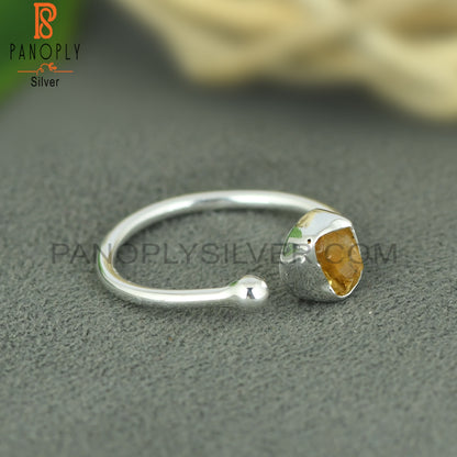 Citrine Rough 925 Sterling Silver Ring