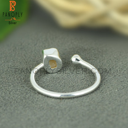 Citrine Rough 925 Sterling Silver Ring